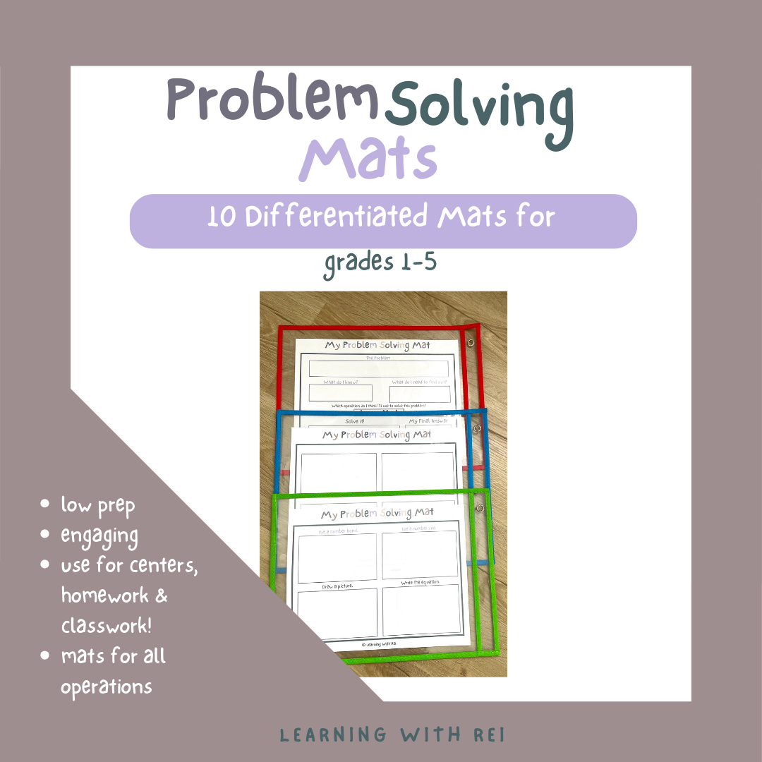 Math Word Problem Solving Mats