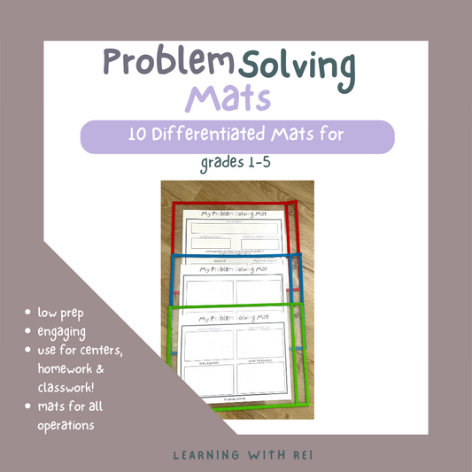 Math Word Problem Solving Mats