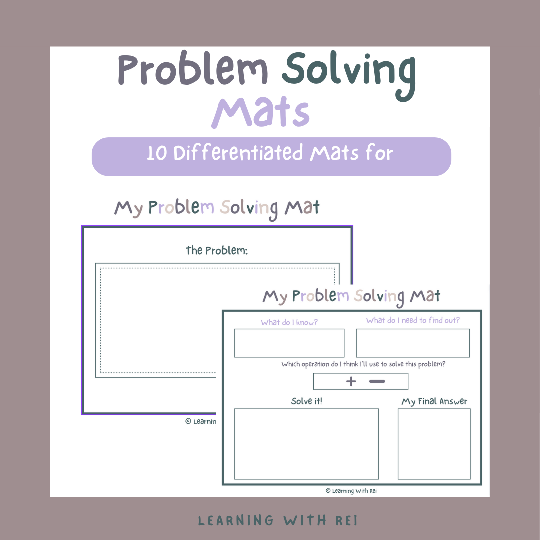 Math Word Problem Solving Mats