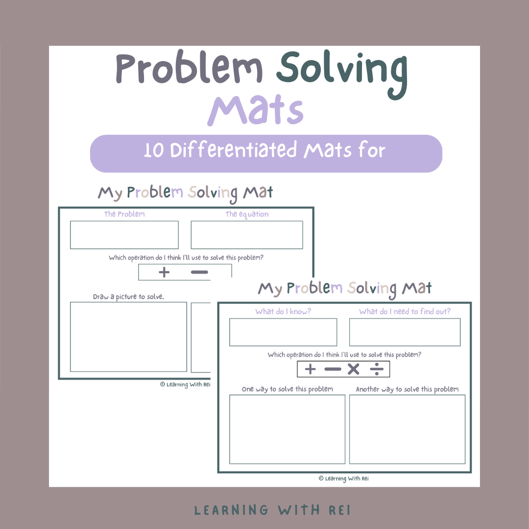 Math Word Problem Solving Mats